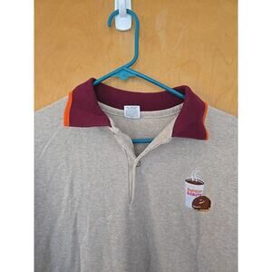 Dunkin Donuts Vintage Polo Shirt - Short Sleeved - Size M Maroon& Brown Rare